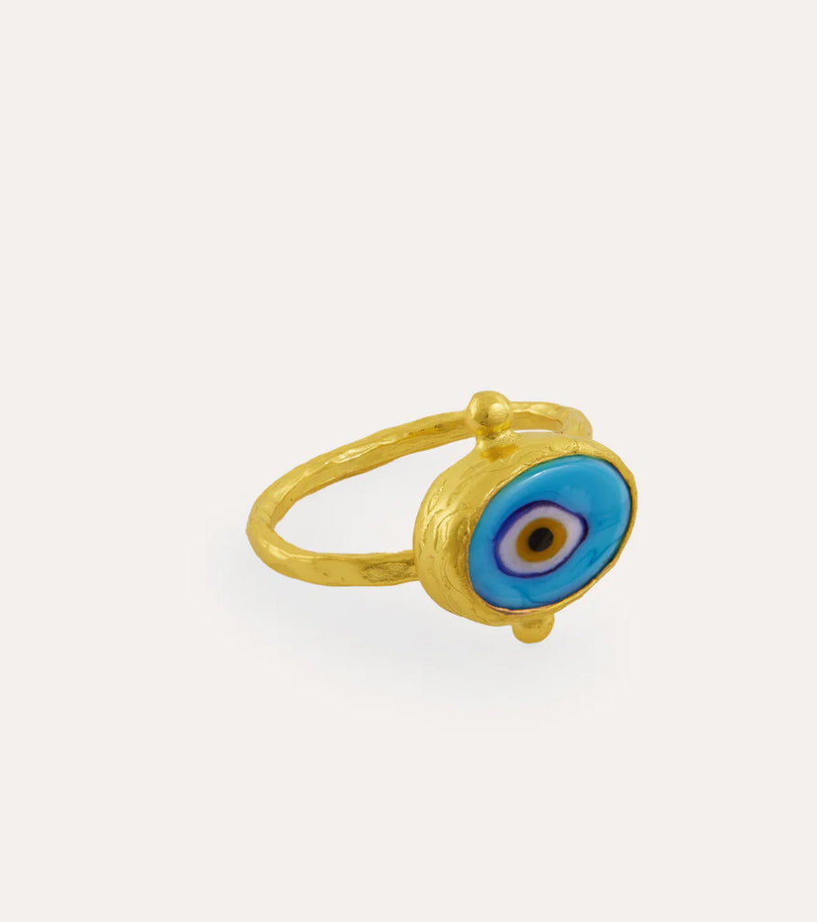 Alara blue evil eye ring