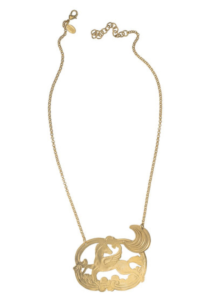 Golden Pegasus Necklace